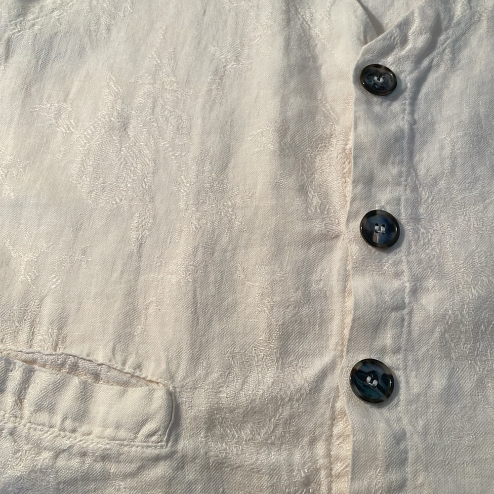 Rare CP Shades Embroidered 100% Linen Vest Vintage Y2K - Picture 3 of 6